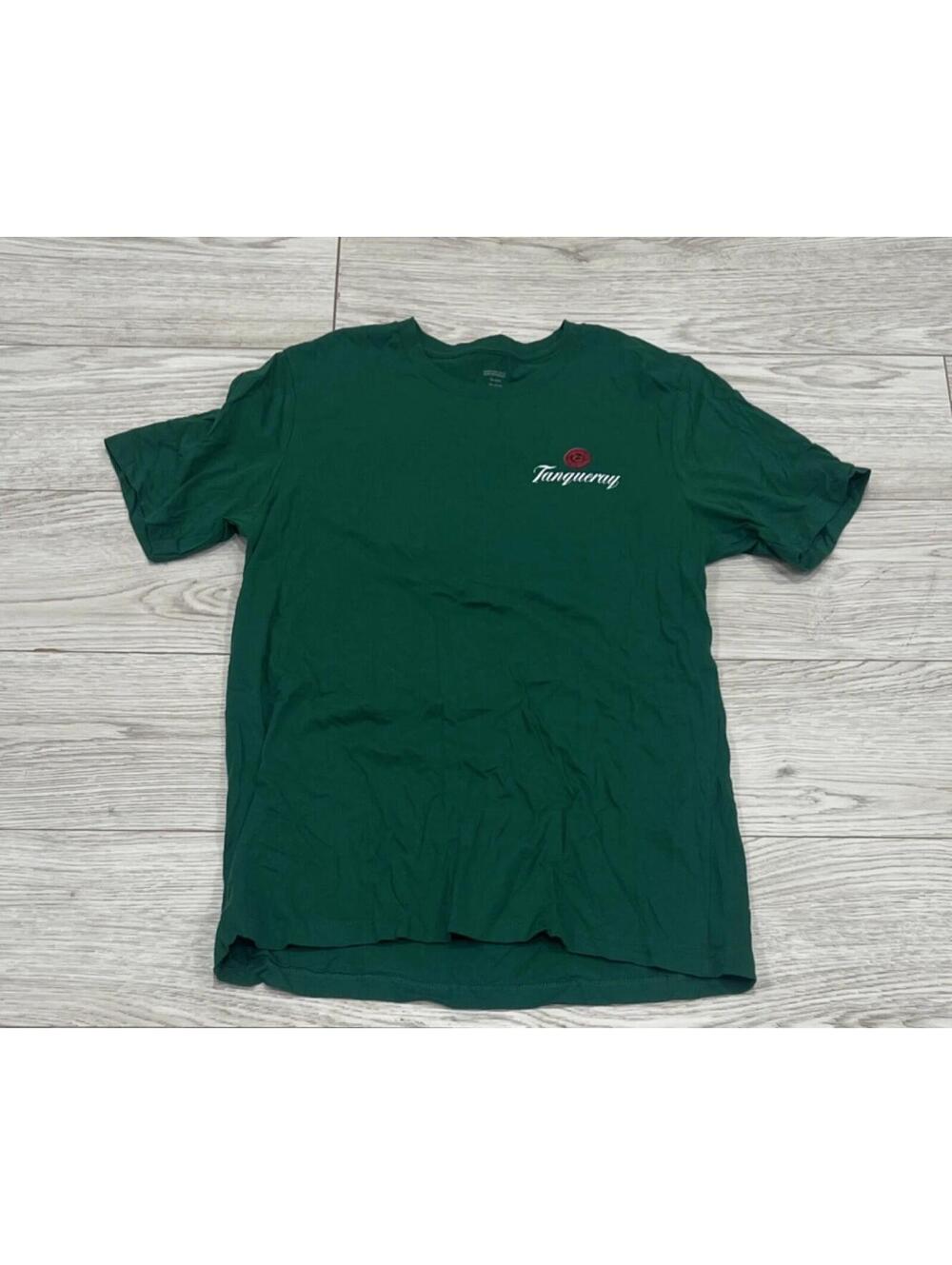 Tanqueray Men's Green Solid Cotton Graphic T-Shirt Size XL $34